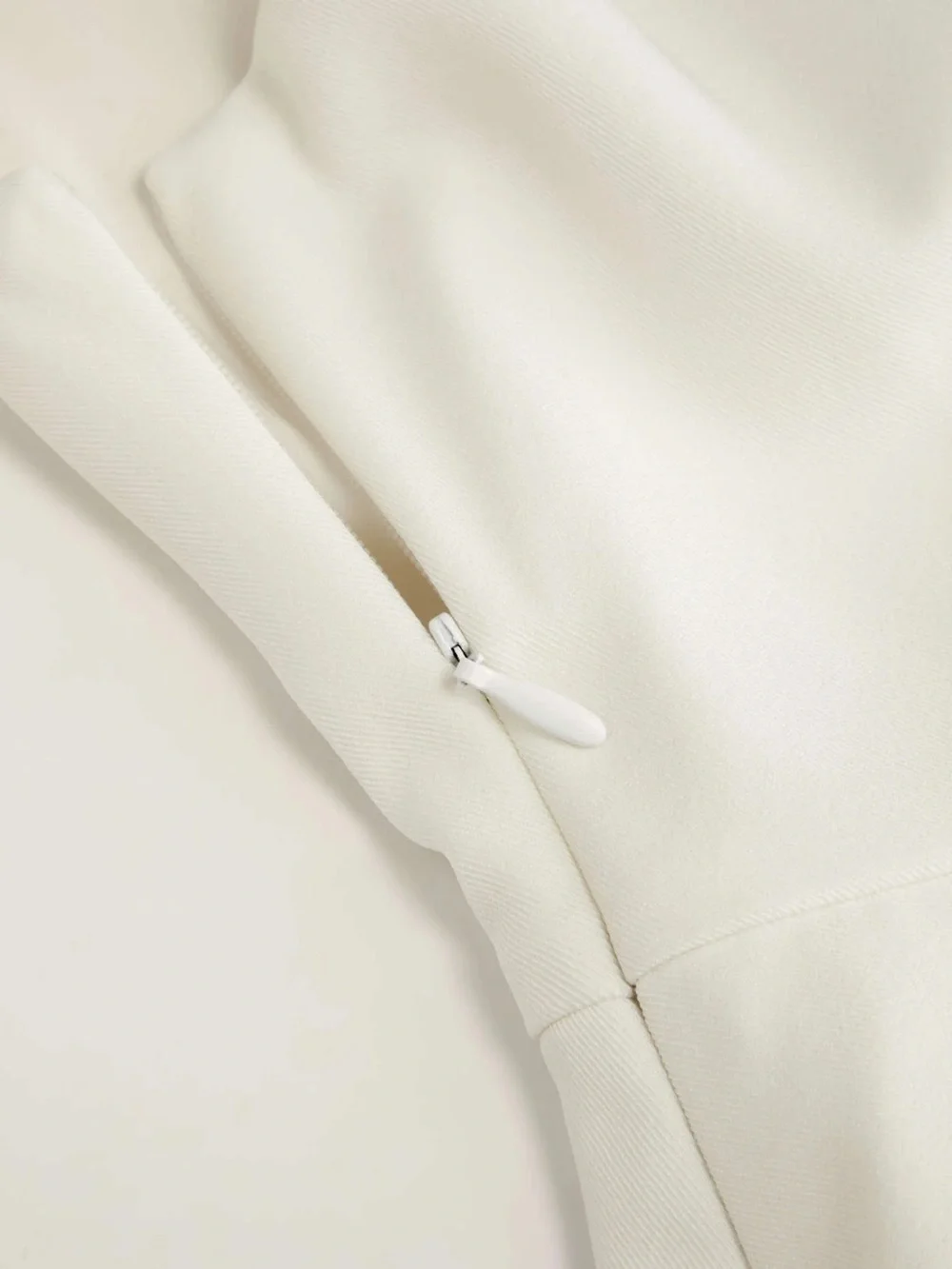 Cider White Pleated Asymmetric Midi Dress